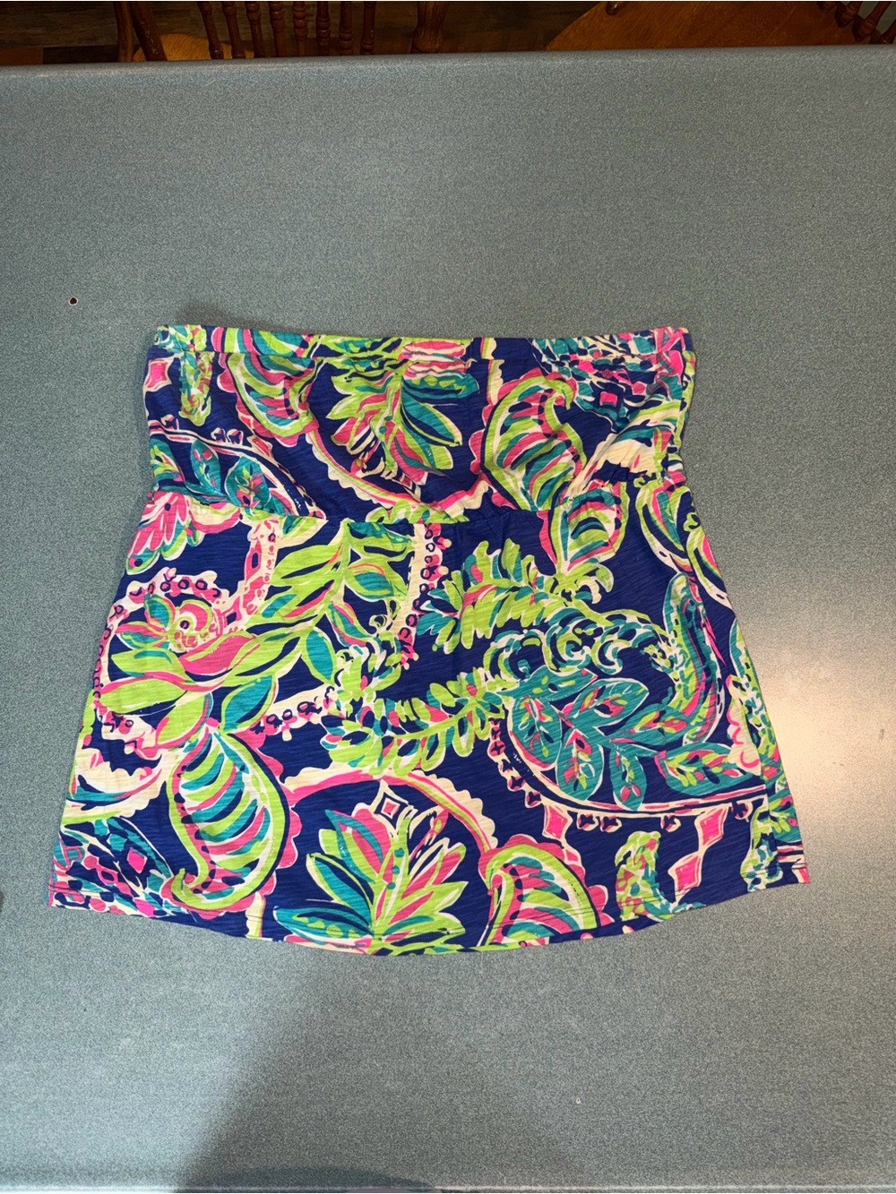 Lilly Pulitzer Val Tube Top in Toucan Play Blue Swirl Multicolor - Size XL